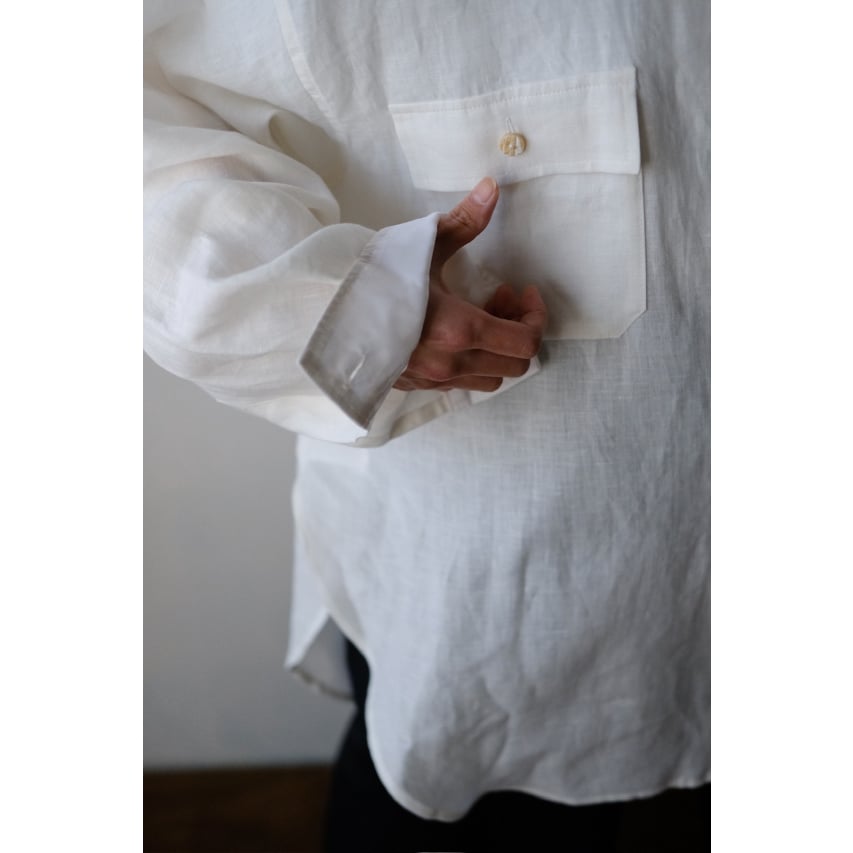 ANSNAM / 牛飼いオープンシャツ(Linen/White) | PARK
