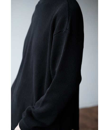 LIFiLL / Cottony Waffle Longsleeve Tee(Black)