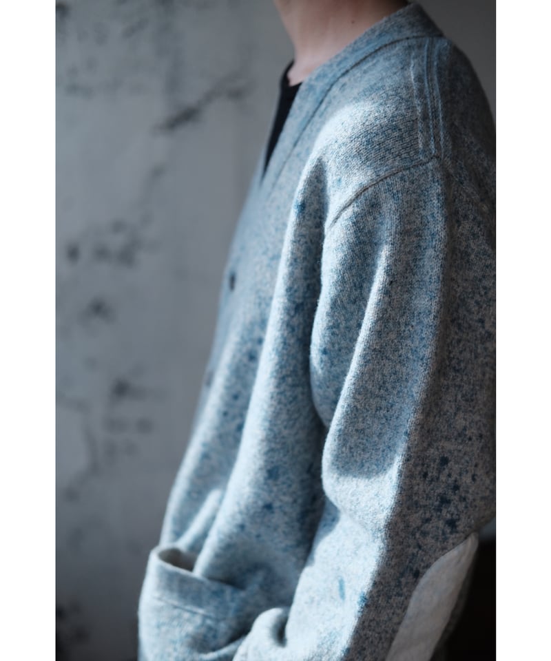 ANSNAM / Sprayed Cardigan(Blue Graybeige) | PARK