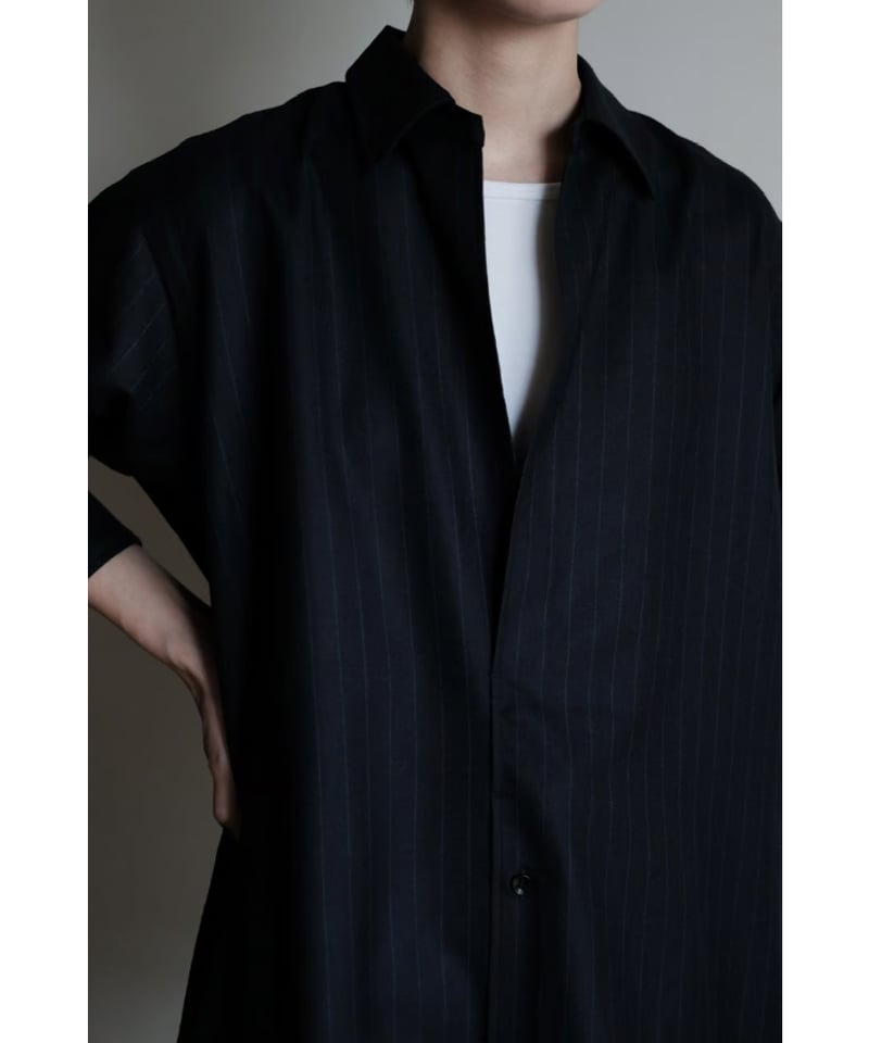 un/unbient / Regular Collar Pullover(Navy Strip