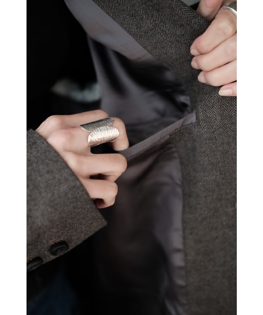 I am dork / Blazer(LinenWoolCashmere/Brown mix)