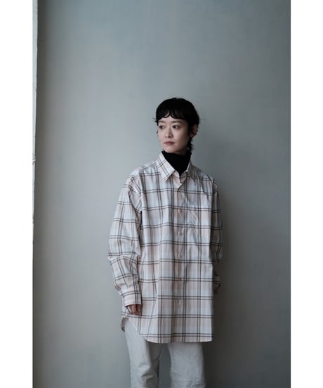 ANSNAM / プレーンシャツ(Cotton/Lt.Pink Multi Plaid)