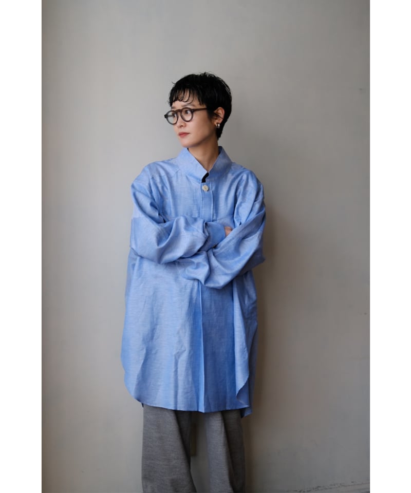 ANSNAM / 牛飼いプルオーバーシャツ(LinenCotton<CARLO RIVA)/O