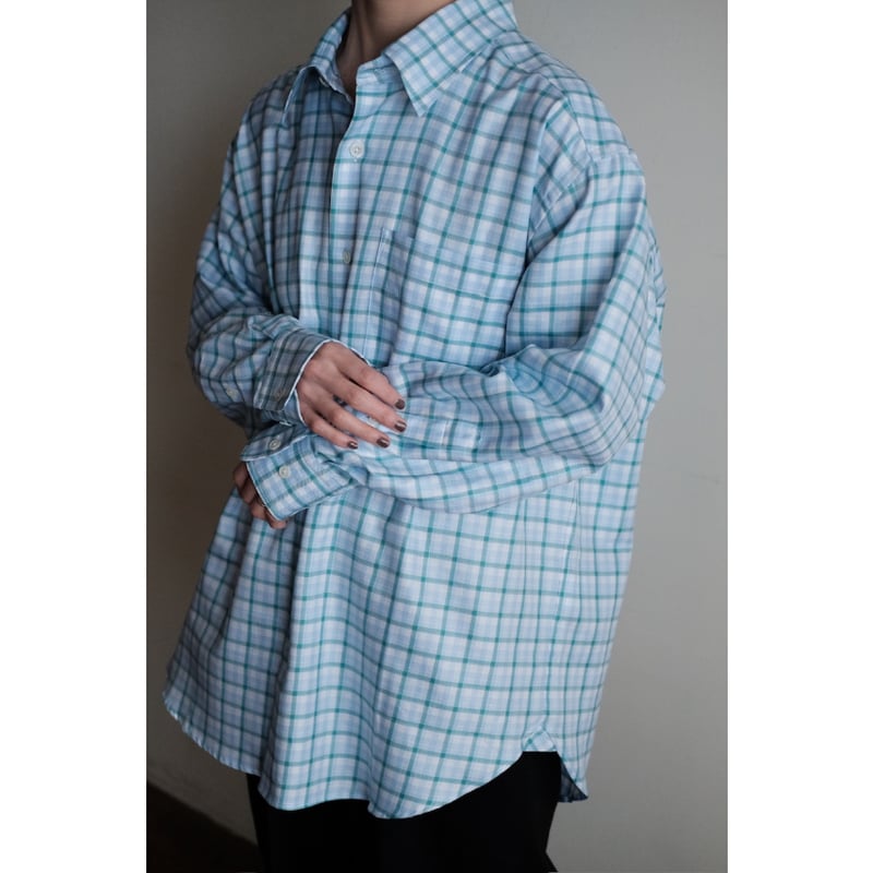 ANSNAM / プレーンシャツ(Bonfanti Tessuti/Blue×Green Ch