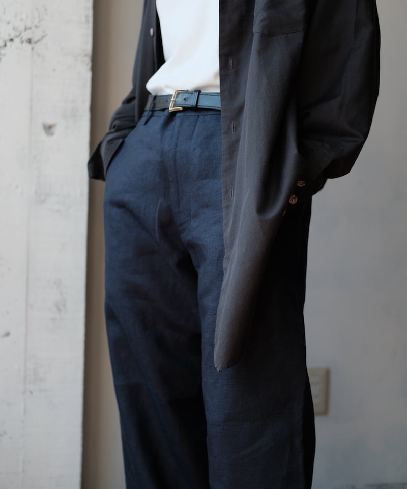 ANSNAM / Lurie Pants(Irish Linen/Dark Navy) | PARK