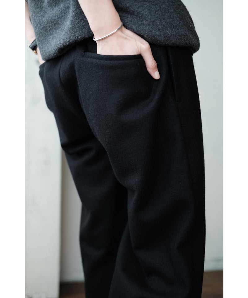 matereal / Wool Jersey Easy Slacks(Black) | PARK