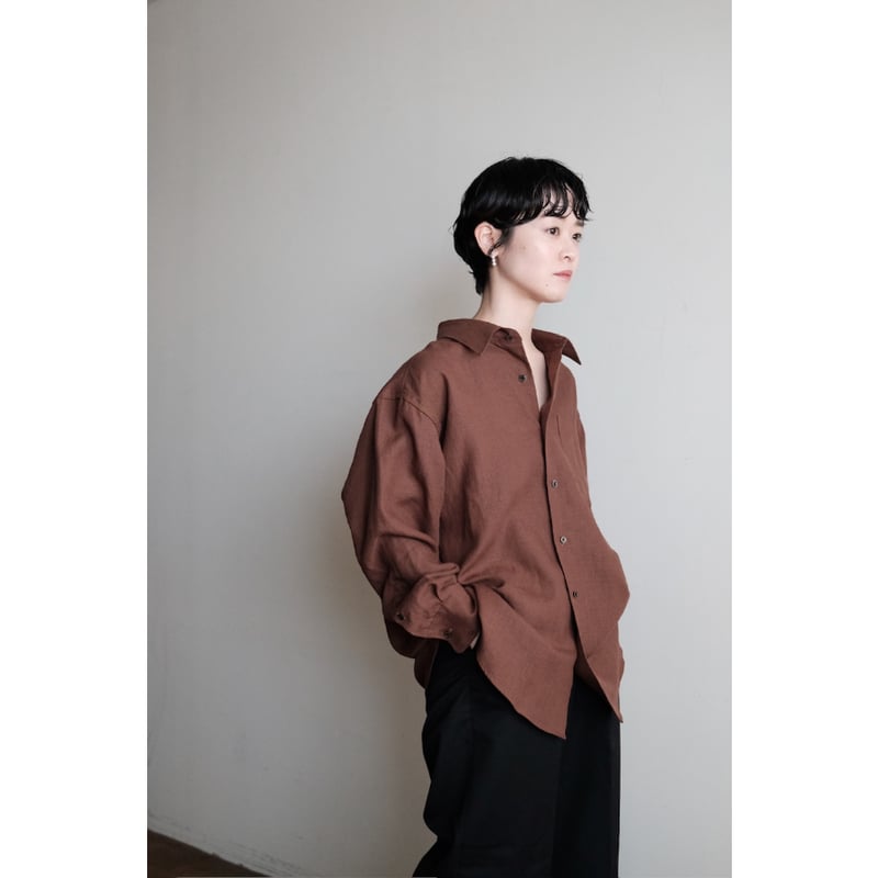 ANSNAM / プレーンシャツ(Linen/Brown) | PARK 