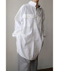 ANSNAM / 牛飼いプルオーバーシャツ(Cotton/White Stripe)