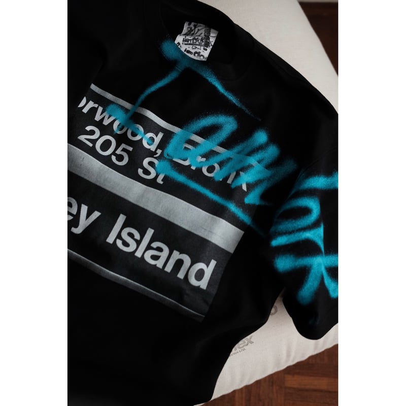 I am dork / Coney Island Print T-Shirt(Black) |