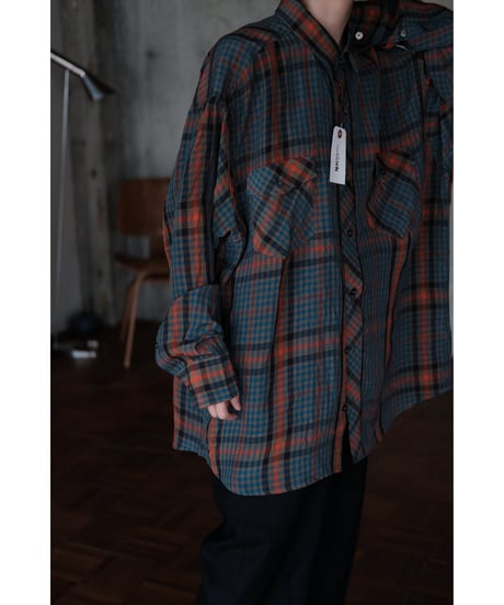 I am dork / Work Shirt(Viscose/Green Check)
