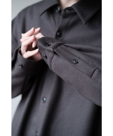 LIFiLL / Woolish Milled Smooth Shirt(Charcoal)