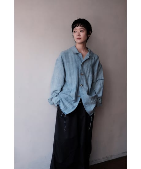 ANSNAM / Hand Woven Shirt Jacket(CottonSilkLinen/Indigo)