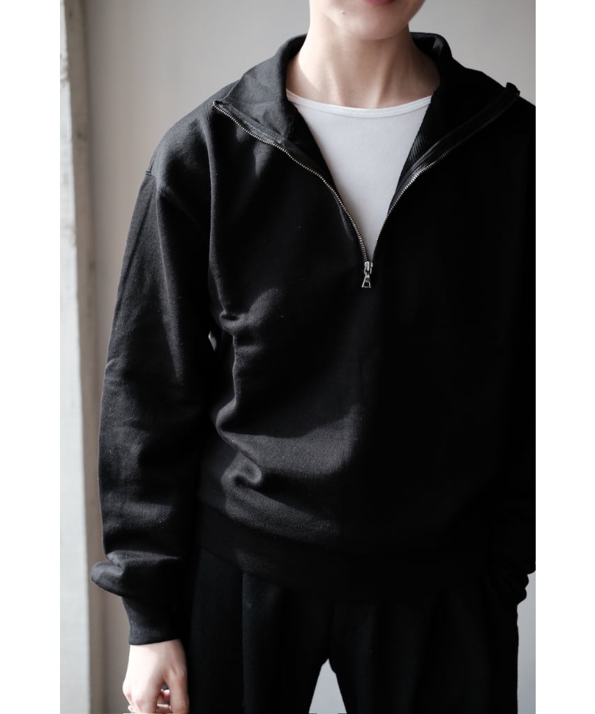 LIFiLL / Cottony Sweat Half Zip Polo(Black) | PARK