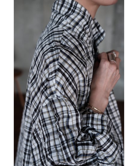 ANSNAM / ビッグパジャケット(LinenNylon/White×Black×Beige×Navy)