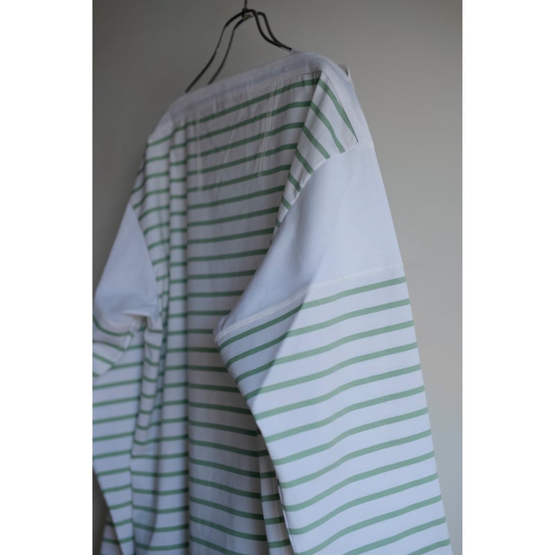 ansnam riverrun ボーダー ensou niceness シャツ ANSNAM / Border 9/10 Sleeve Tee(White×Green) |