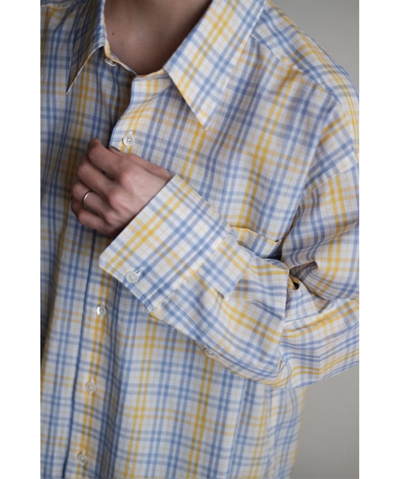 ANSNAM / プレーンシャツ(Bonfanti Tessuti/Yellow×Blue C