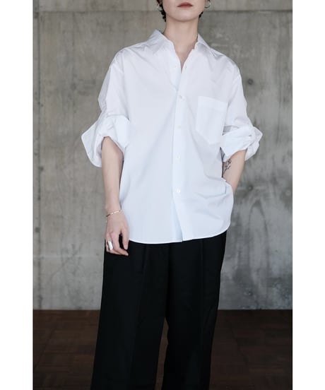 ANSNAM / Double Cuffs Shirt(White)