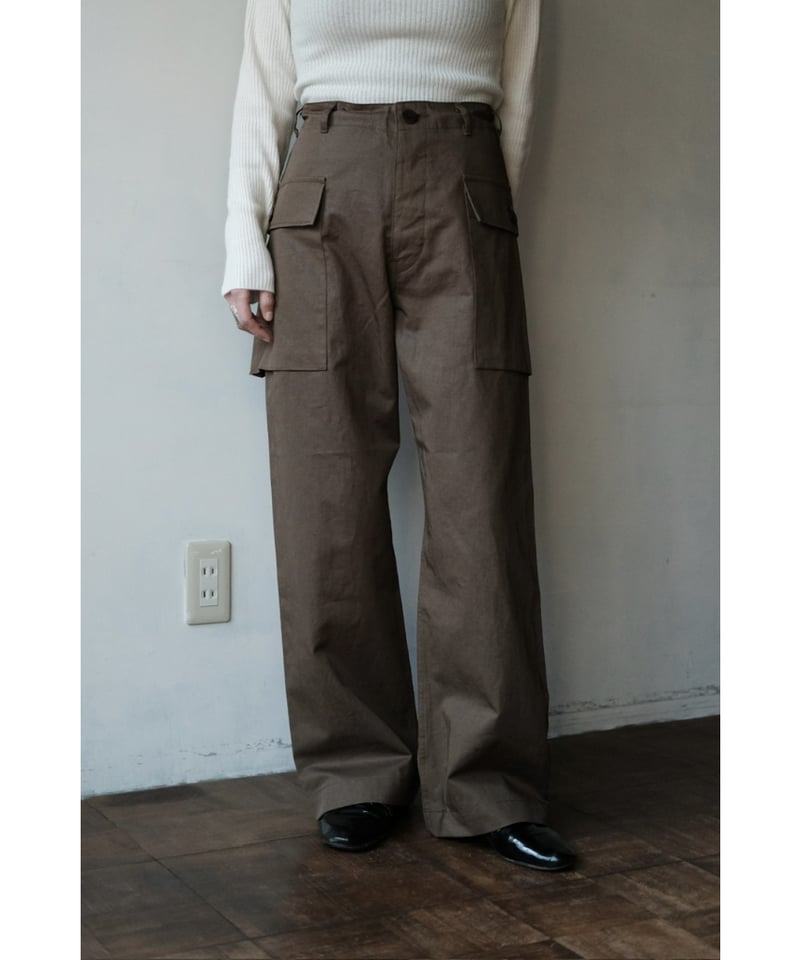 BISOWN / COTTON LINEN M43 TROUSERS(MILITARY GRE