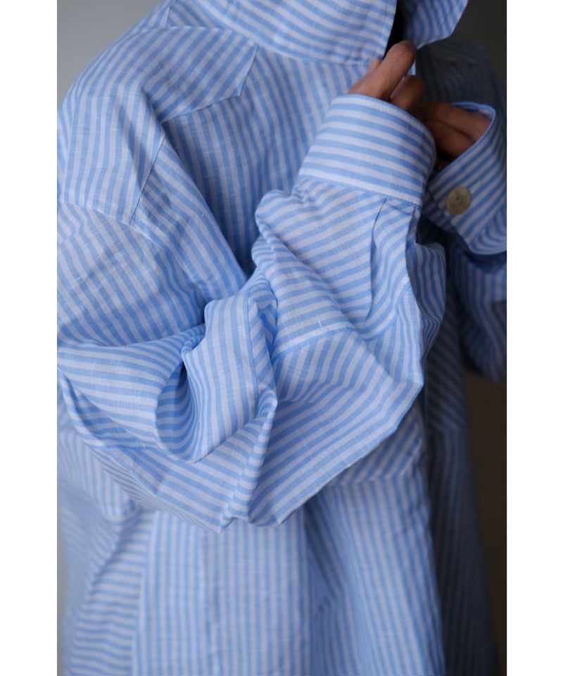 ANSNAM / 牛飼いプルオーバーシャツ(LinenCotton<CARLO RIVA>/B