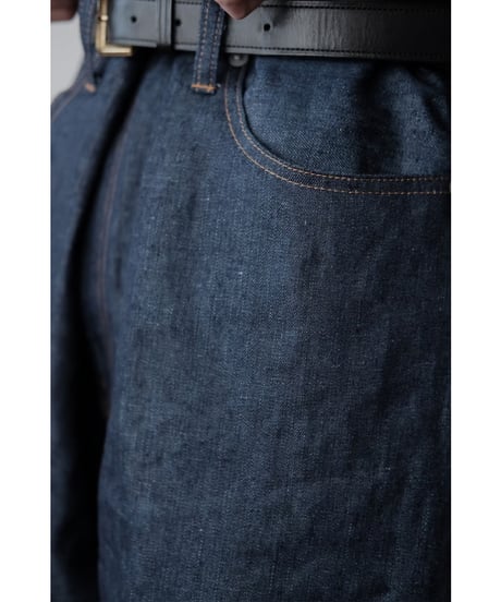 I am dork / Linen Denim Pants(Indigo)