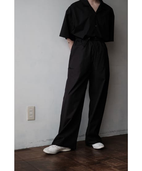 matereal / Cotton Silk Easy Pants(Black)