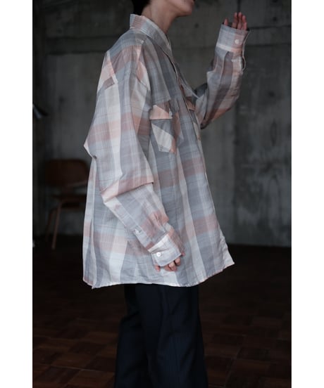 I am dork / Work Shirt(CottonLinen/Pink Check)