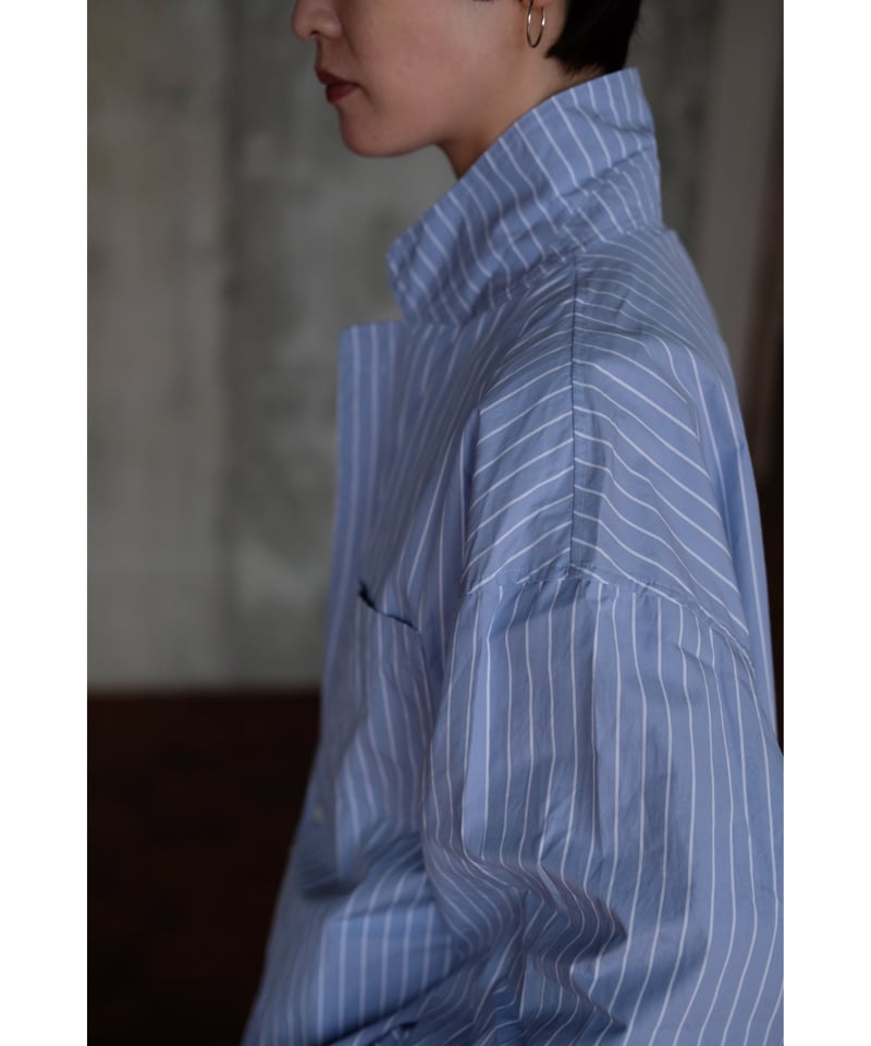 ANSNAM / ビッグパジャケット(Cotton/Blue×White) | PARK