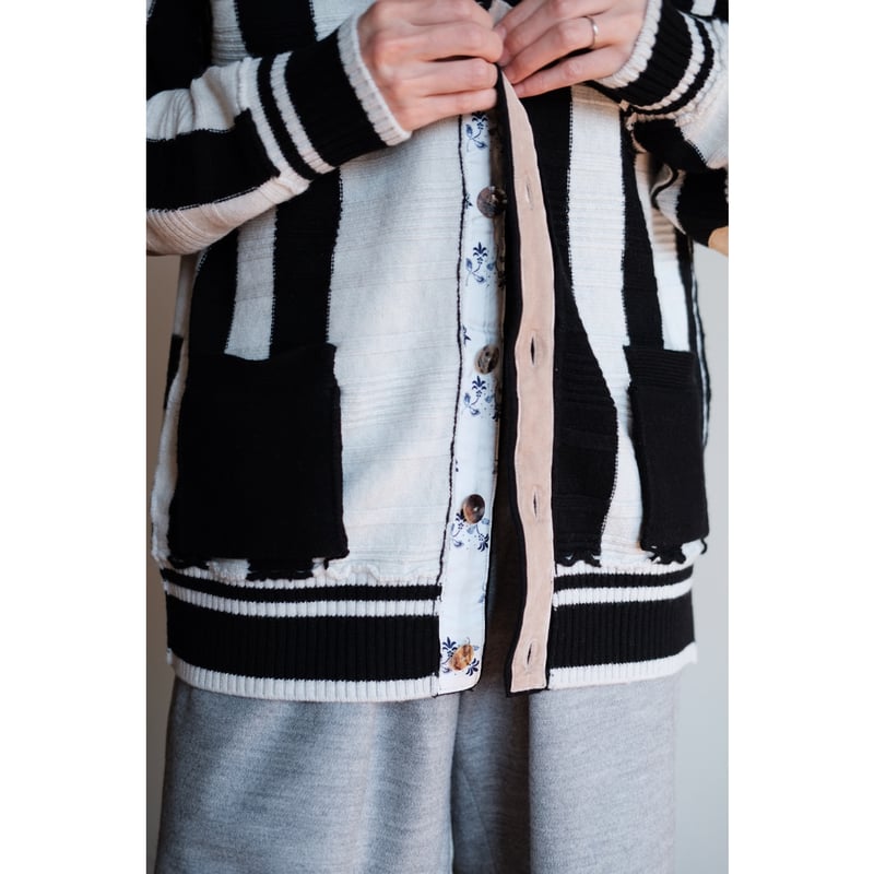 ANSNAM / Stripes Cardigan(Black×White) | PARK ANSNAM / Stripes Cardigan(Black×White) | PARK