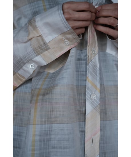 I am dork / Work Shirt(CottonLinen/Beige Check)