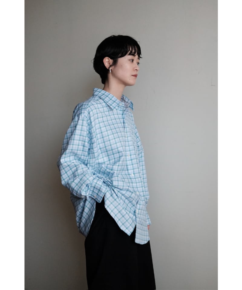 ANSNAM / プレーンシャツ(Bonfanti Tessuti / White×Blue×