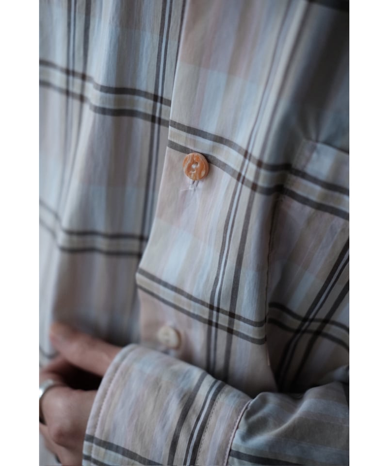 ANSNAM / プレーンシャツ(Cotton/Lt.Pink Multi Plaid) |
