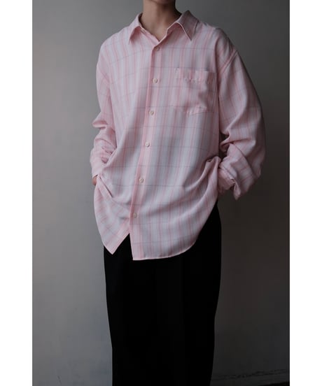 ANSNAM / プレーンシャツ(Cotton/Pink×White×Lt.Blue Plaid)
