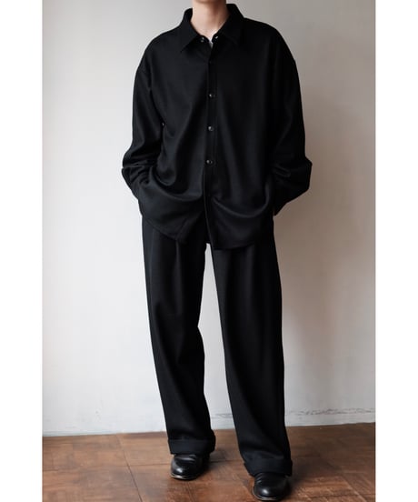 LIFiLL / Woolish Milled Smooth Slacks(Black)