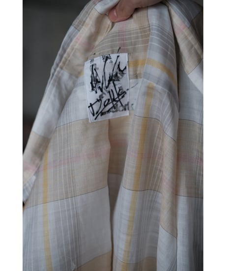 I am dork / Work Shirt(CottonLinen/Beige Check)