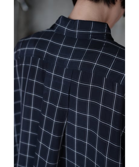 I am dork / Work Shirt(Viscose/Navy Check)