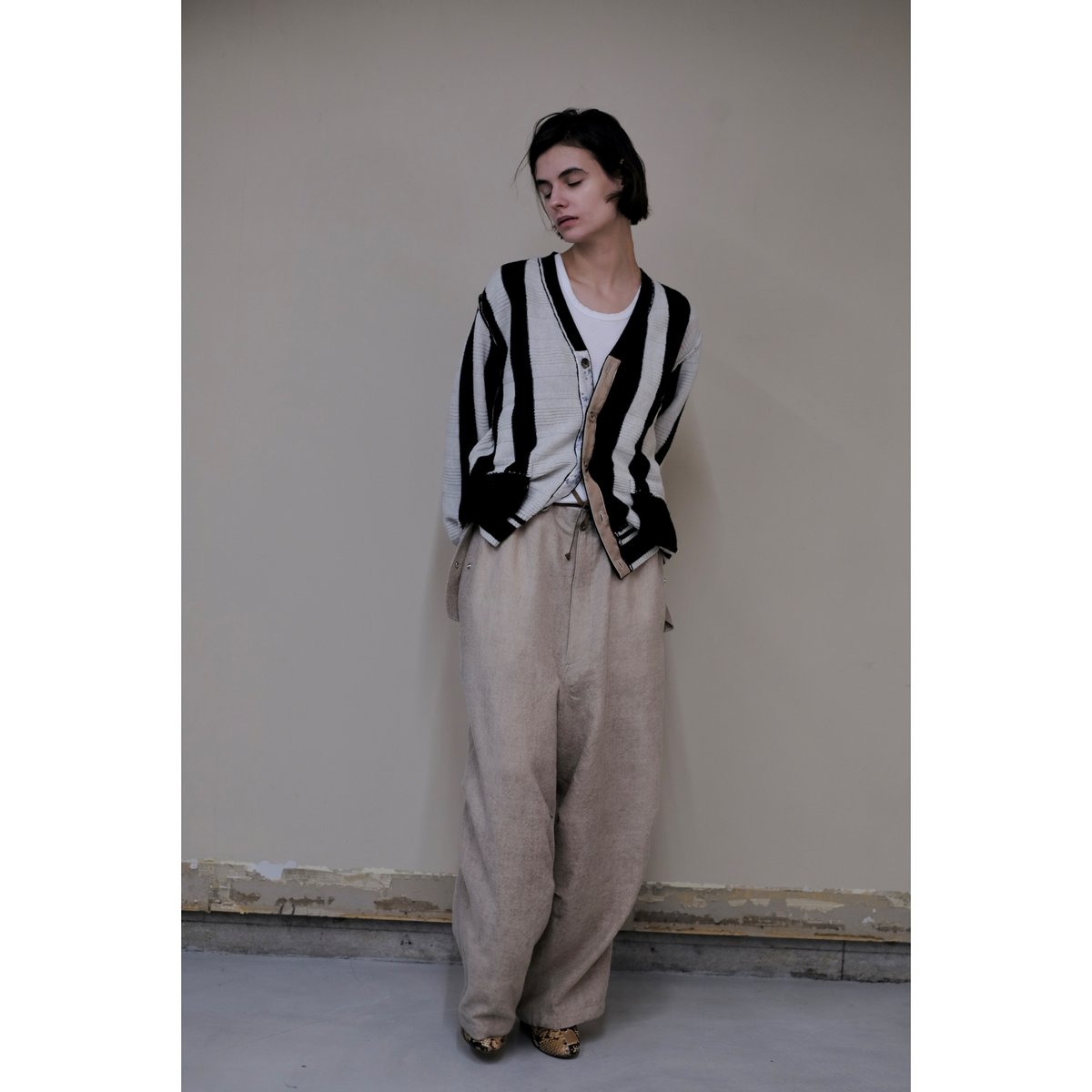 ANSNAM 美品　24AW マルチストライプカーディガン ANSNAM / Stripes Cardigan(Black×White) | PARK