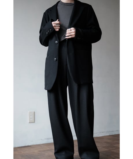 LIFiLL / Woolish Milled Smooth Slacks(Black)