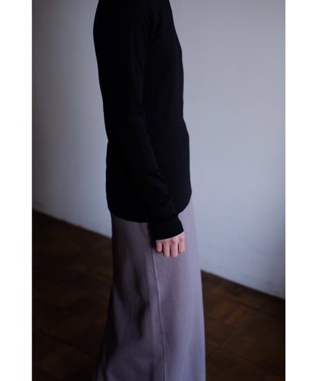 LIFiLL / 別注Cottony Soft Stretch Boatneck Longsleeve Tee(Black)