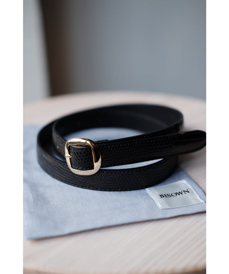 【一度のみ使用】BISOWN ブラック リザードレザー ベルト リザード| セイコータイムラボ オンラインショップ