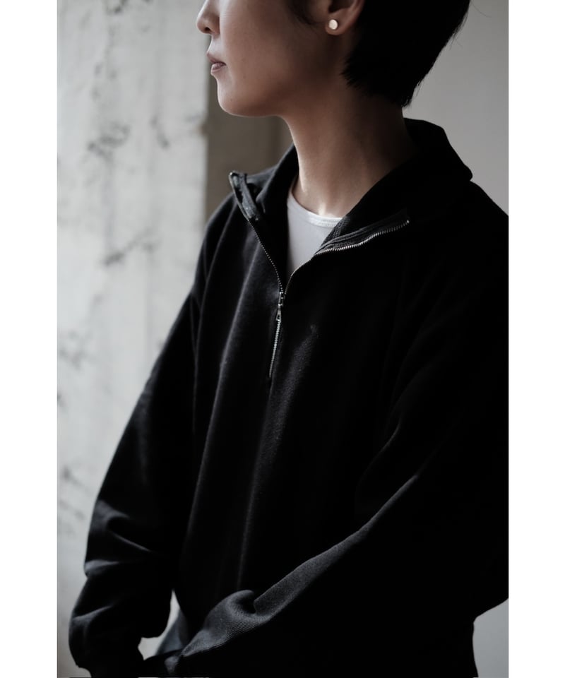 LIFiLL / Cottony Sweat Half Zip Polo(Black) | PARK