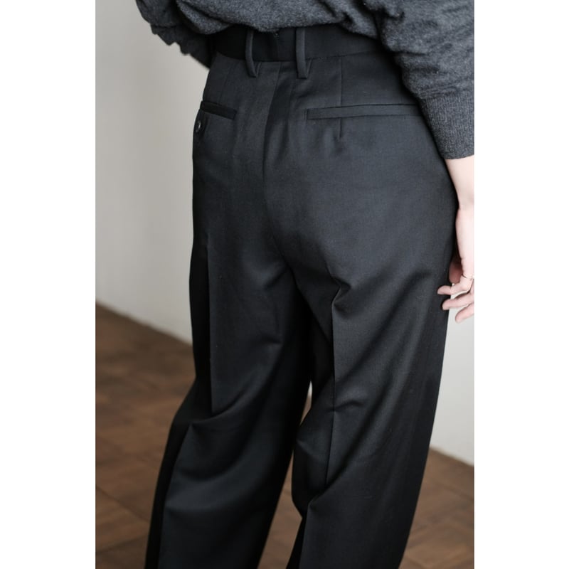 ANSNAM / 2 Tuck Wide Pants(Black) | PARK