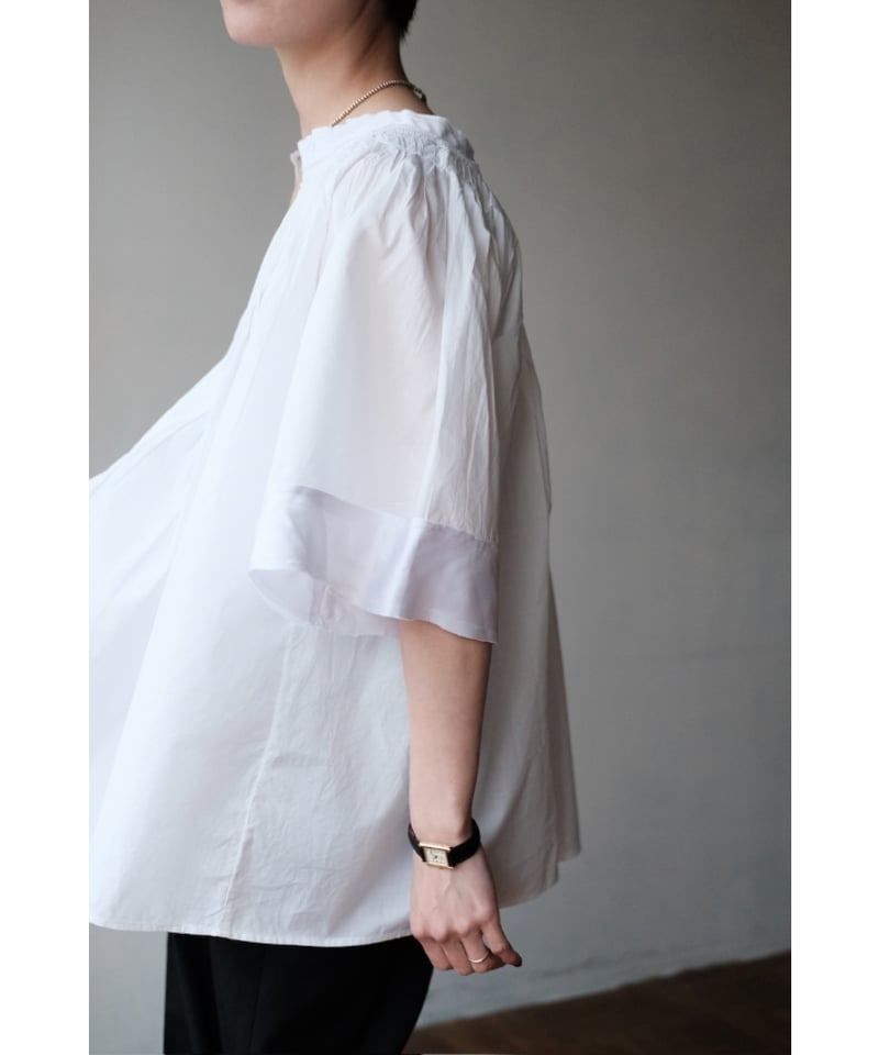 Pau thongvird / Tuck Pullover Shirt(White) | PARK