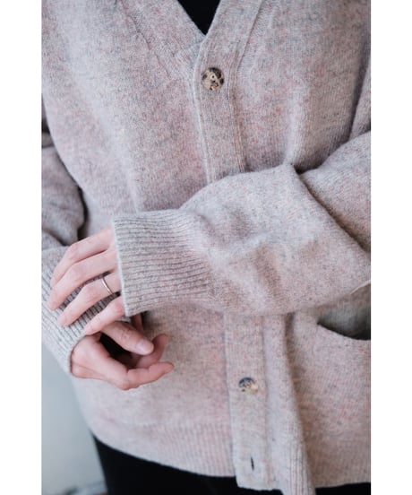 ANSNAM / Sprayed Cardigan(Pink Graybeige)
