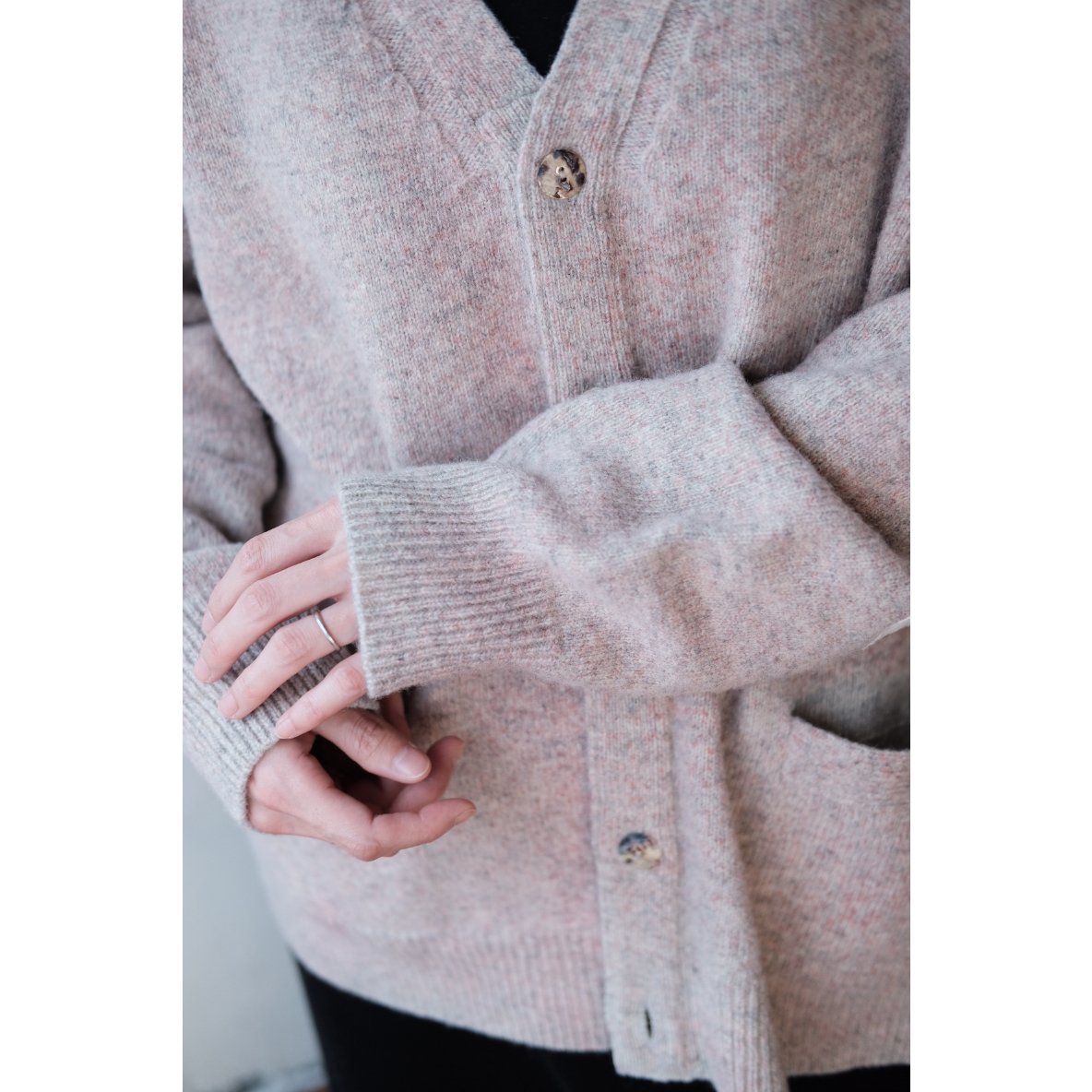 ANSNAM / Sprayed Cardigan(Pink Graybeige) | PARK