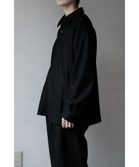 LIFiLL / Woolish Milled Smooth Shirt(Black)
