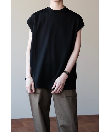 LIFiLL / Cottony Sleeveless Tee(Black)