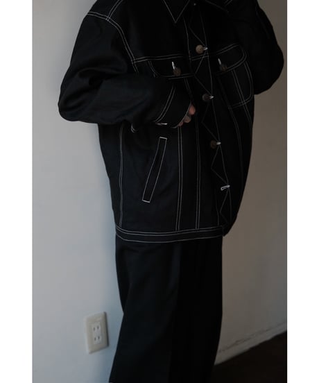 ANSNAM / Gジャン(Linen/Black)