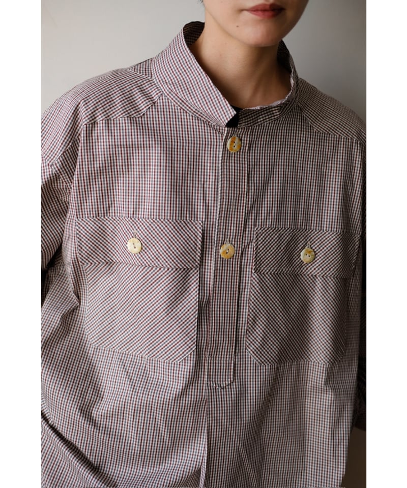 ANSNAM 25SS 別注 BIG SHIRT ANSNAM / 牛飼いプルオーバーシャツ(Cotton/Beige×White Stripe