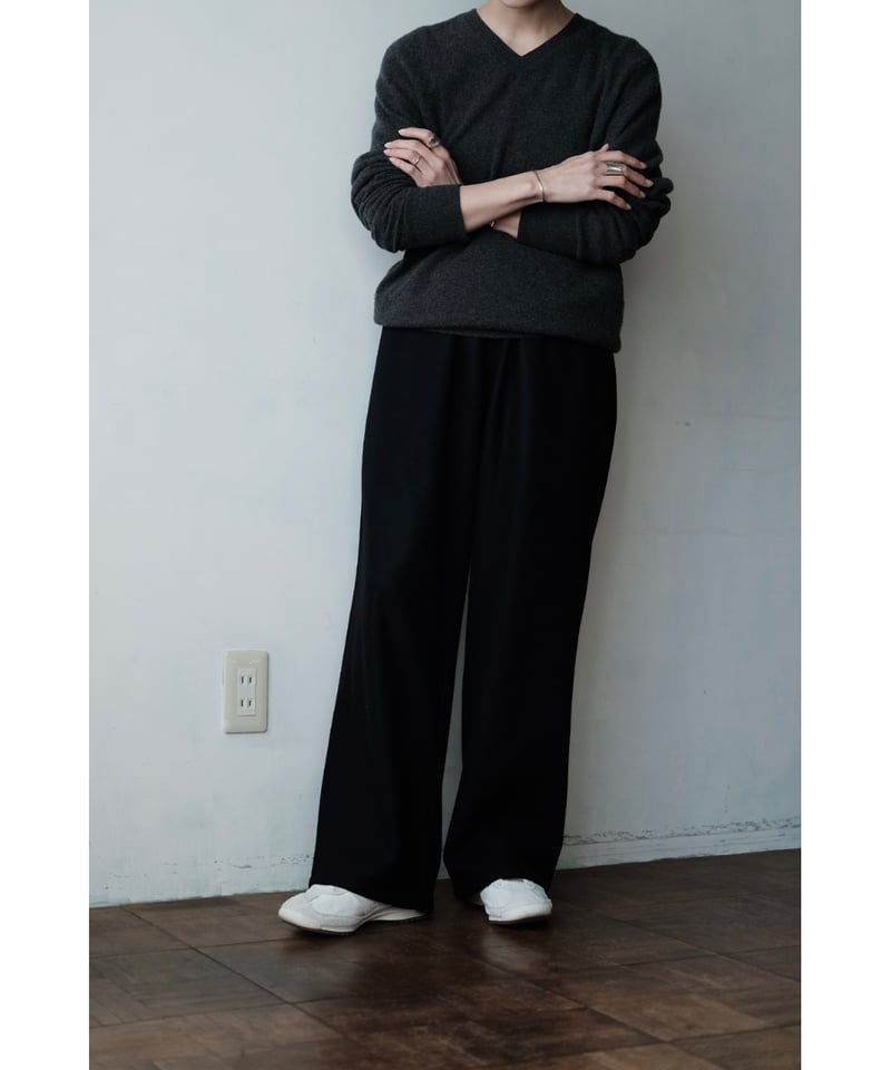 matereal / Wool Jersey Easy Slacks(Black) | PARK