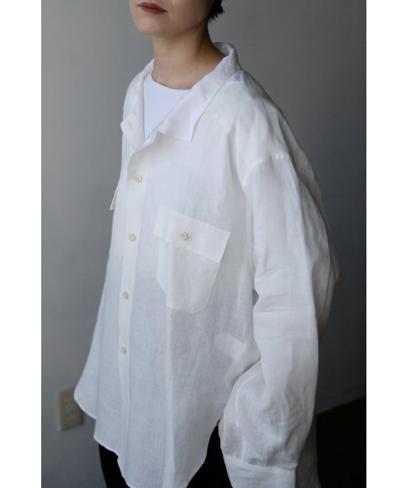 ANSNAM / 牛飼いオープンシャツ(Linen/White) | PARK